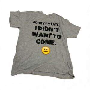 Gray Graphic T-Shirt with Emoji